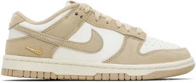 Nike Beige & Off-white Dunk Low Suede Sneakers In Brown