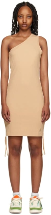 Nike Beige Ruched Minidress In Desert