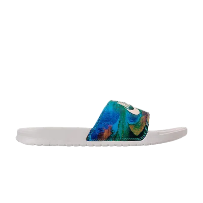 Pre-owned Nike Benassi Jdi 'mineral Green' In White
