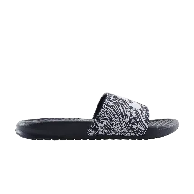 Pre-owned Nike Benassi Jdi Print 'obsidian Pure Platinum' In Blue