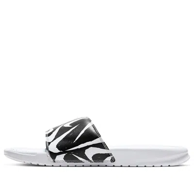 Nike Benassi Jdi Print Slide 'white Black Swoosh'