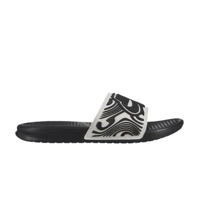 Pre-owned Nike Benassi Jdi Slides 'white Black Abstract' | Men's Size 10