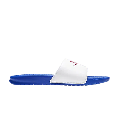 Pre-owned Nike Benassi Slide 'game Royal White' In Blue