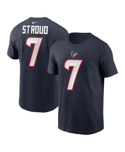 Nike Kids' Big Boys And Girls C.j. Stroud Houston Texans Player Name Number T-shirt In Navy