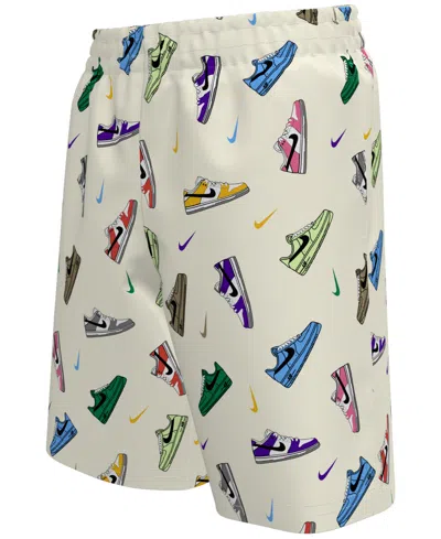 Nike Kids' Big Boys 7" Multi Sneaker Volley Swim Shorts In Sail