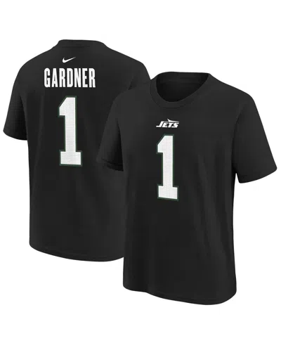 Nike Kids' Big Boys And Girls Ahmad Sauce Gardner Black New York Jets Player Name Number T-shirt