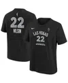 Nike Big Boys And Girls A'ja Wilson Black Las Vegas Aces Explorer Edition Name Number T-shirt
