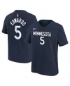 Nike Big Boys And Girls Anthony Edwards Navy Minnesota Timberwolves Icon Name Number T-shirt In Navy