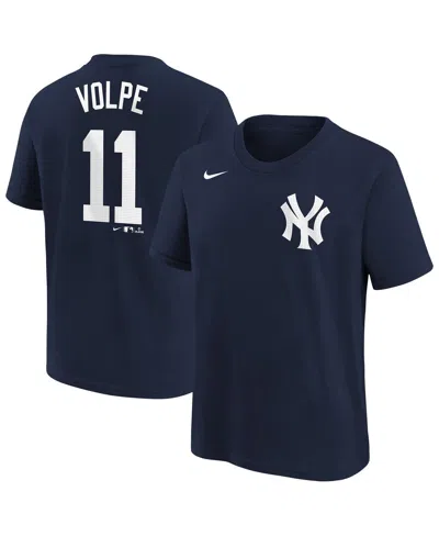 Nike Big Boys And Girls Anthony Volpe Navy New York Yankees Player Name Number T-shirt