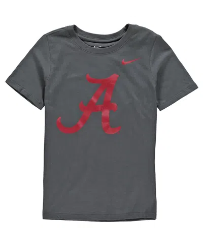 Nike Kids' Big Boys And Girls Anthracite Alabama Crimson Tide Cotton Logo T-shirt