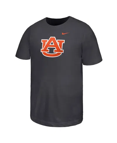 Nike Kids' Big Boys And Girls Anthracite Auburn Tigers Core T-shirt In Black