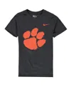 Nike Big Boys And Girls Anthracite Clemson Tigers Cotton Logo T-shirt In Anthracite