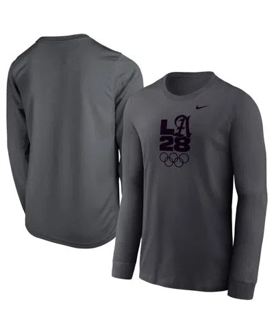 Nike Kids' Big Boys And Girls Anthracite La28 Summer Olympics Legend Performance Long Sleeve T-shirt In Black
