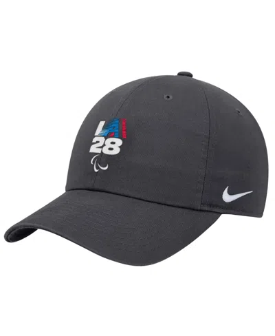 Nike Kids' Big Boys And Girls Anthracite La28 Summer Paralympics Retro Stripe Club Adjustable Hat In Black