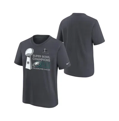 Nike Big Boys And Girls Anthracite Philadelphia Eagles Super Bowl Lix Champions Locker Room Trophy Collec