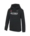 Nike Big Boys And Girls Black Air Force Falcons Apls Fighting Falcon Collection Club Fleece Hoodie In Black