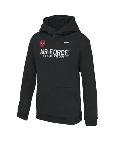 Nike Kids' Big Boys And Girls Black Air Force Falcons Apls Fighting Falcon Collection Club Fleece Hoodie