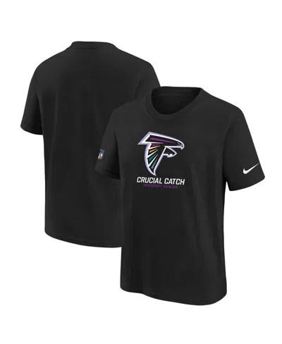Nike Kids' Big Boys And Girls Black Atlanta Falcons 2024 Nfl Crucial Catch T-shirt