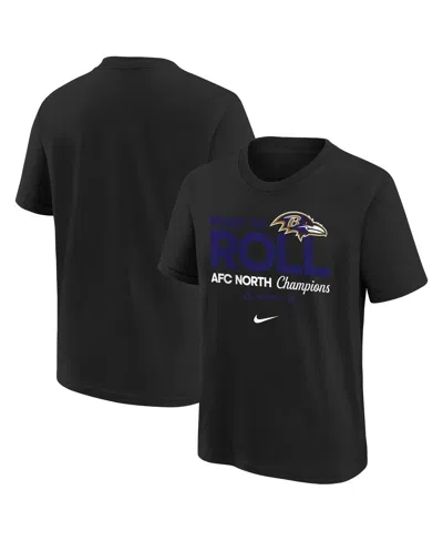 Nike Big Boys And Girls Black Baltimore Ravens 2024 Afc North Division Champions Locker Room Trophy Colle