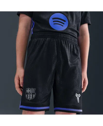 Nike Kids' Big Boys And Girls Black Barcelona 2025/26 Dri-fit Stadium Shorts In Blue