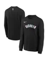 Nike Big Boys And Girls Black Brooklyn Nets 2024/25 City Edition Wordmark Performance Long Sleeve T-shirt In Black