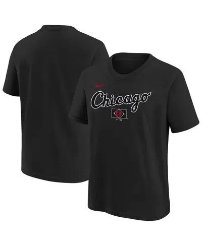 Nike Kids' Big Boys And Girls Black Chicago White Sox 2025 City Connect Wordmark T-shirt