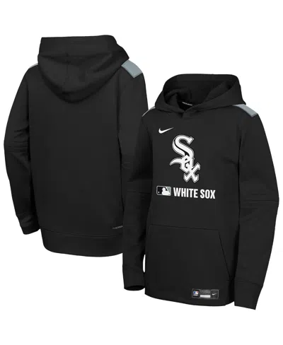 Nike Kids' Big Boys And Girls Black Chicago White Sox Authentic Collection Therma-fit Hoodie