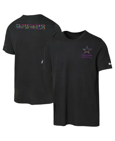 Nike Kids' Big Boys And Girls Black Dallas Cowboys 2025 Nfl Crucial Catch Tri-blend Dri-fit T-shirt