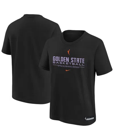 Nike Kids' Big Boys And Girls Black Golden State Valkyries Legend Practice Performance T-shirt