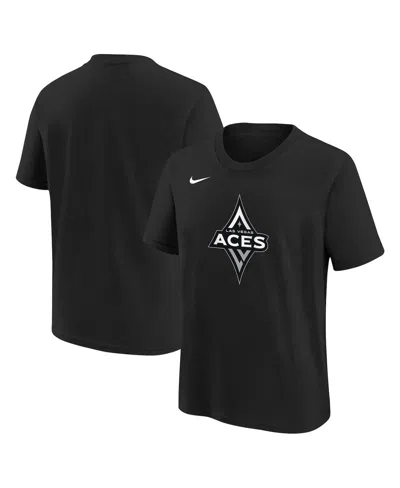 Nike Kids' Big Boys And Girls Black Las Vegas Aces Essential Logo T-shirt