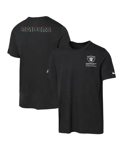 Nike Kids' Big Boys And Girls Black Las Vegas Raiders 2025 Nfl Crucial Catch Tri-blend Dri-fit T-shirt