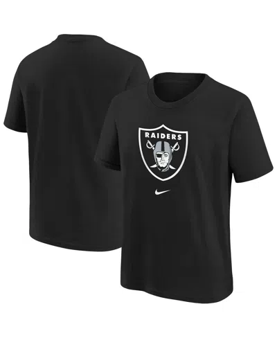 Nike Kids' Big Boys And Girls Black Las Vegas Raiders Primary Logo Legend T-shirt