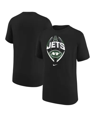 Nike Kids' Big Boys And Girls Black New York Jets Icon Legend T-shirt