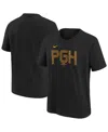 Nike Big Boys And Girls Black Pittsburgh Pirates City Connect Wordmark T-shirt In Black