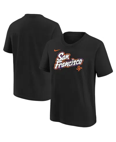 Nike Kids' Big Boys And Girls Black San Francisco Giants 2025 City Connect Wordmark T-shirt