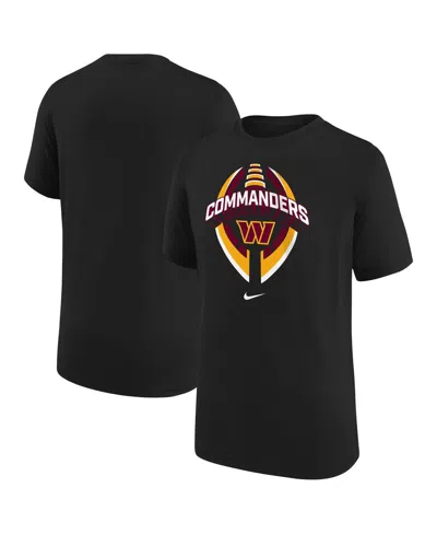 Nike Kids' Big Boys And Girls Black Washington Commanders Icon Legend T-shirt