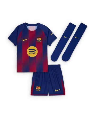 Nike Kids' Big Boys And Girls Blue Barcelona 2025/26 Home Stadium Kit Set