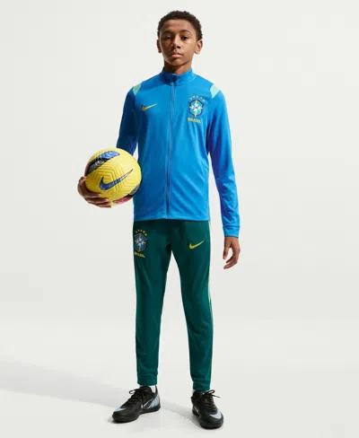 Nike Kids' Big Boys And Girls Blue Brazil National Team 2026 Academy Pro Dri-fit Tracksuit