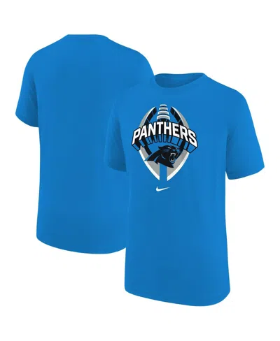 Nike Kids' Big Boys And Girls Blue Carolina Panthers Icon Legend T-shirt