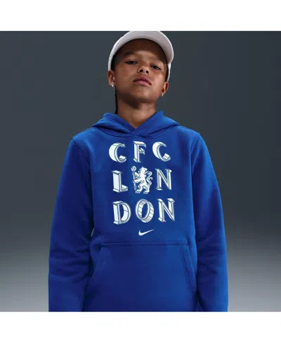 Nike Kids' Big Boys And Girls Blue Chelsea Club Hoodie