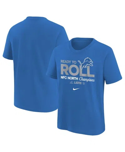 Nike Big Boys And Girls Blue Detroit Lions 2024 Nfc North Division Champions Locker Room Trophy Collectio