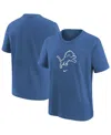 Nike Big Boys And Girls Blue Detroit Lions Logo T-shirt In Blue
