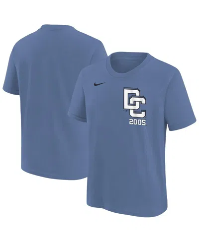 Nike Kids' Big Boys And Girls Blue Washington Nationals 2025 City Connect Wordmark T-shirt