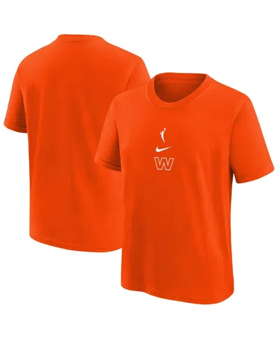 Nike Kids' Big Boys And Girls Brilliant Orange Wnba Essential Logo T-shirt