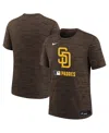 Nike Big Boys And Girls Brown San Diego Padres Authentic Collection Velocity Performance T-shirt