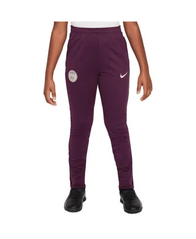 Nike Big Boys And Girls Burgundy Paris Saint-germain 2024/25 Strike Training Pants