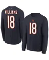 Nike Big Boys And Girls Caleb Williams Navy Chicago Bears Player Name Number Long Sleeve T-shirt In Blue