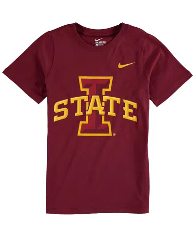 Nike Kids' Big Boys And Girls Cardinal Iowa State Cyclones Cotton Logo T-shirt
