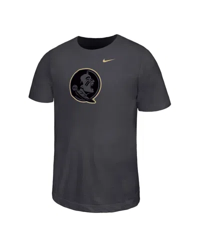 Nike Kids' Big Boys And Girls Charcoal Florida State Seminoles Legend Color Pop Performance T-shirt In Gray