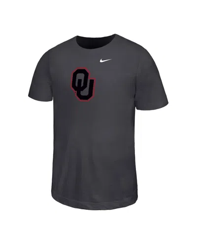 Nike Kids' Big Boys And Girls Charcoal Oklahoma Sooners Legend Color Pop Performance T-shirt In Blue